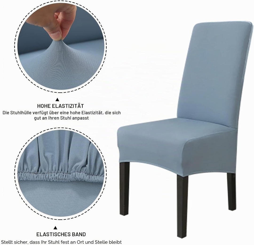 Jaotto Stuhlhussen 4er Set Stretch, XL Stuhlhussen Abwaschbar Waschbarer Elastische, Stretch Stuhlsc