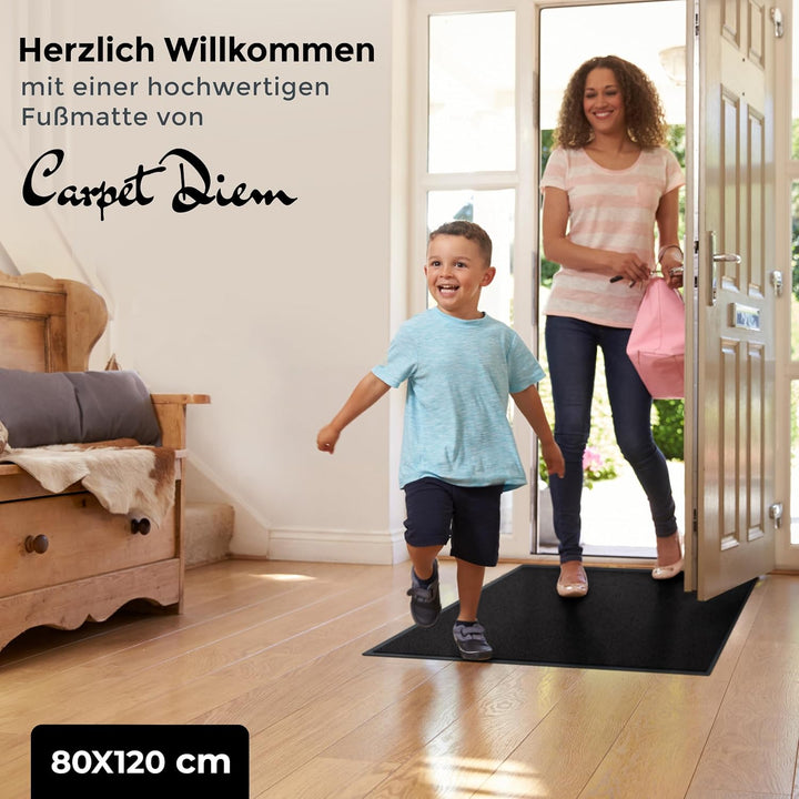 Jan Max Schmutzfangmatte - 8 Farben - Fussmatte mit 2900g/m2 PP Twisted Heatset Faser - 2,4l/m2 Feuc