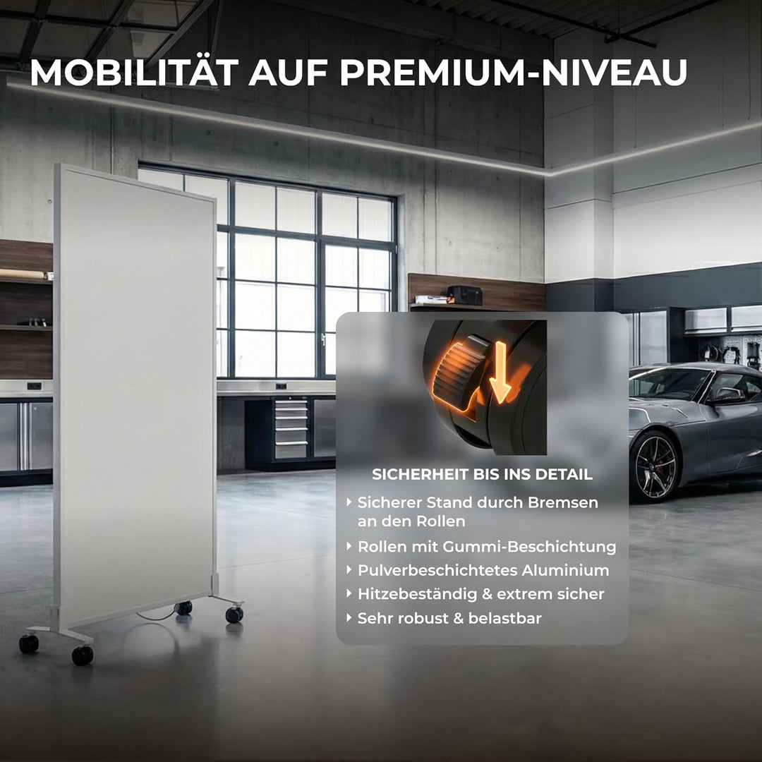 BR Bringer Infrarotheizung Standgerät - 1000 Watt - Energiesparend - Mobile Elektroheizung mit Stand