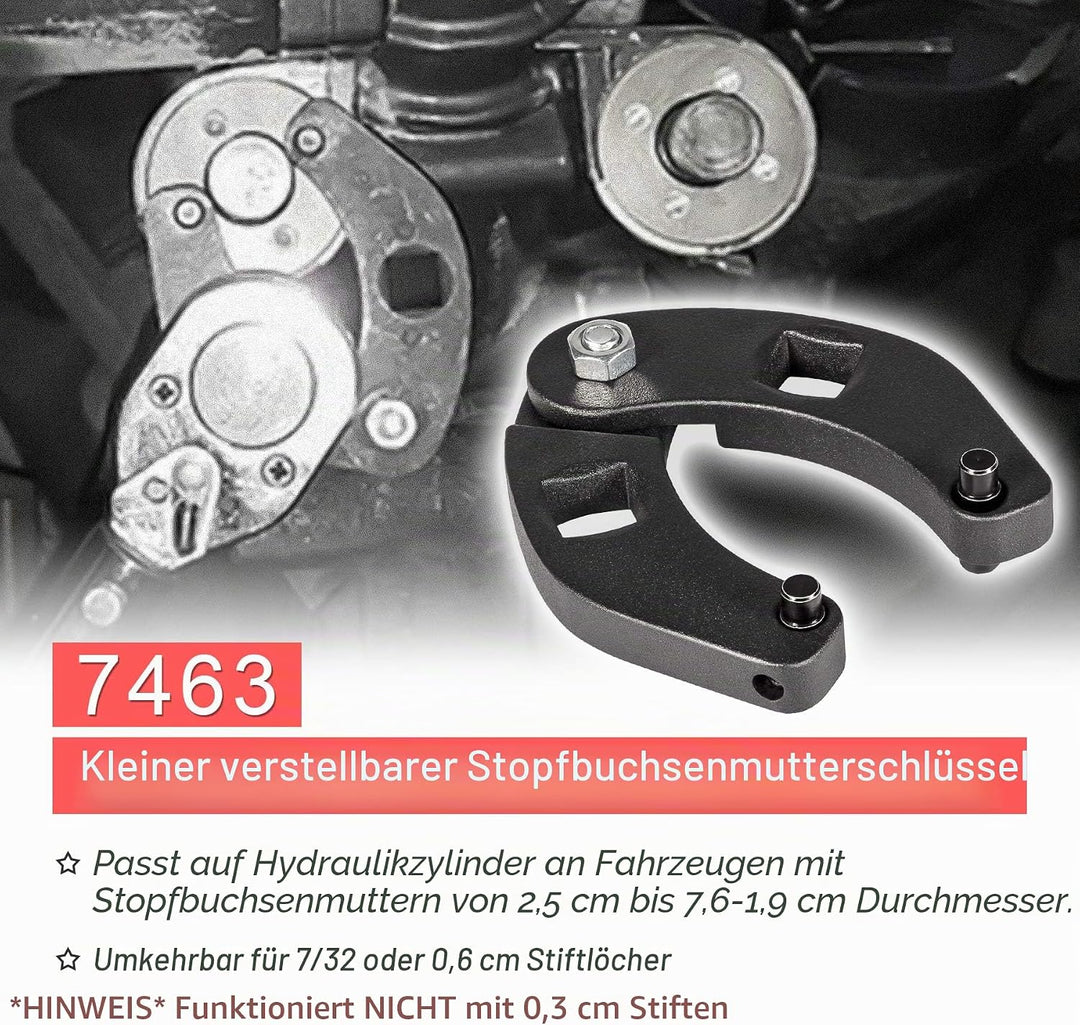 Hydraulikzylinder 1266 & 7463 Gross und Klein Verstellbare Graumutternschlüssel Set (2 Stück)