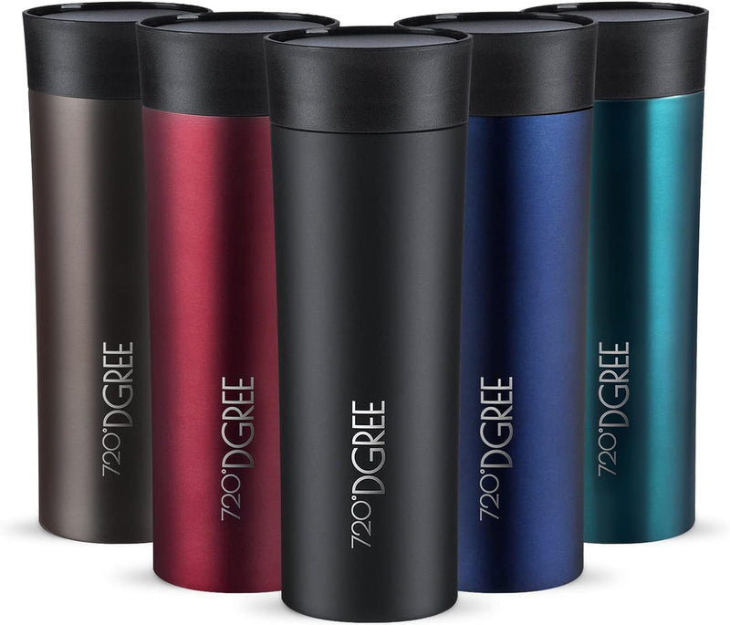 720°DGREE Premium Thermobecher “PleasureToGo” - 450ml, BPA-Frei, Auslaufsicher - Schlanker Edelstahl