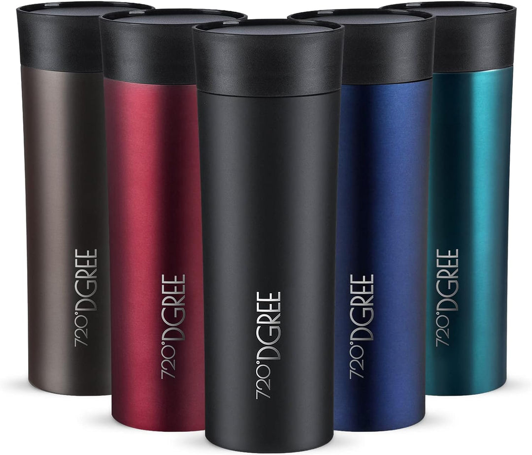 720°DGREE Premium Thermobecher “PleasureToGo” - 450ml, BPA-Frei, Auslaufsicher - Schlanker Edelstahl