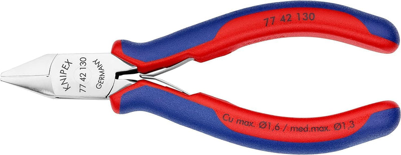 Knipex Elektronik-Seitenschneider mit Mehrkomponenten-Hüllen 130 mm 77 42 130 spitzer Kopf, ohne Fac