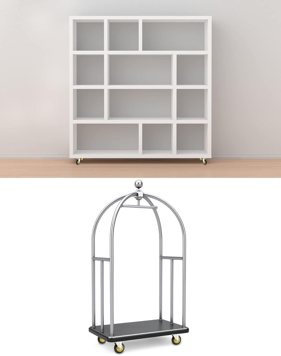 QWORK® 4 Stück 100mm schwerlastrollen - bis 70 kg pro rolle - stossdämpfung lenkrollen für möbeltran