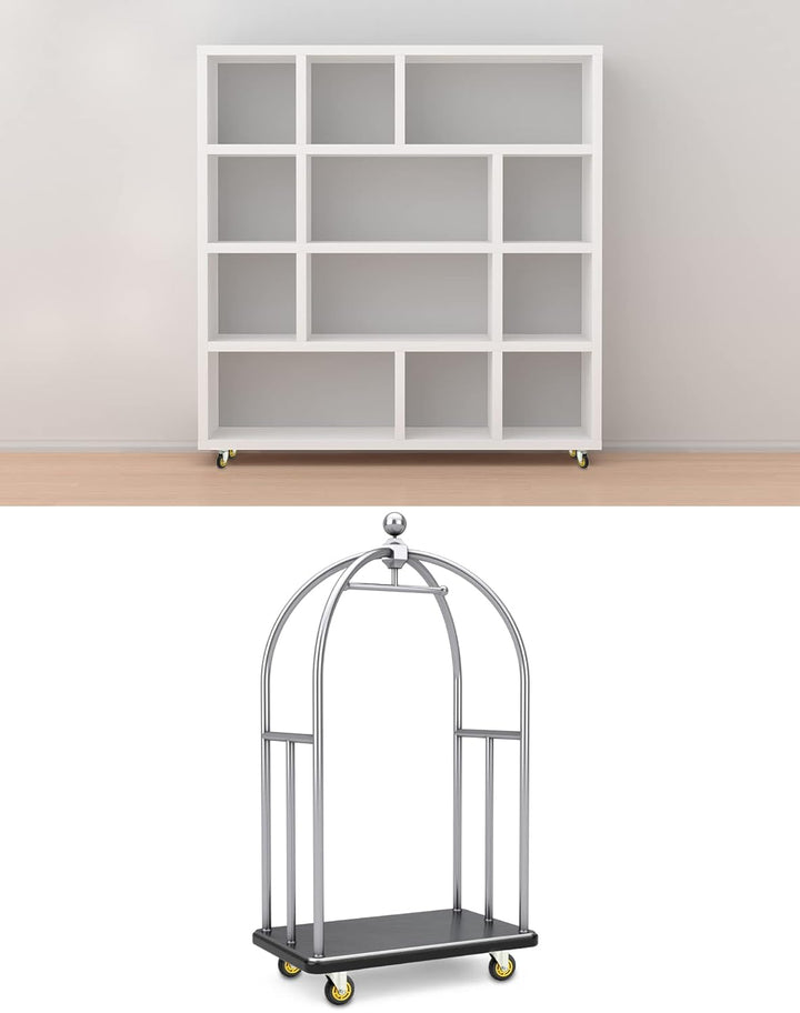 QWORK® 4 Stück 100mm schwerlastrollen - bis 70 kg pro rolle - stossdämpfung lenkrollen für möbeltran