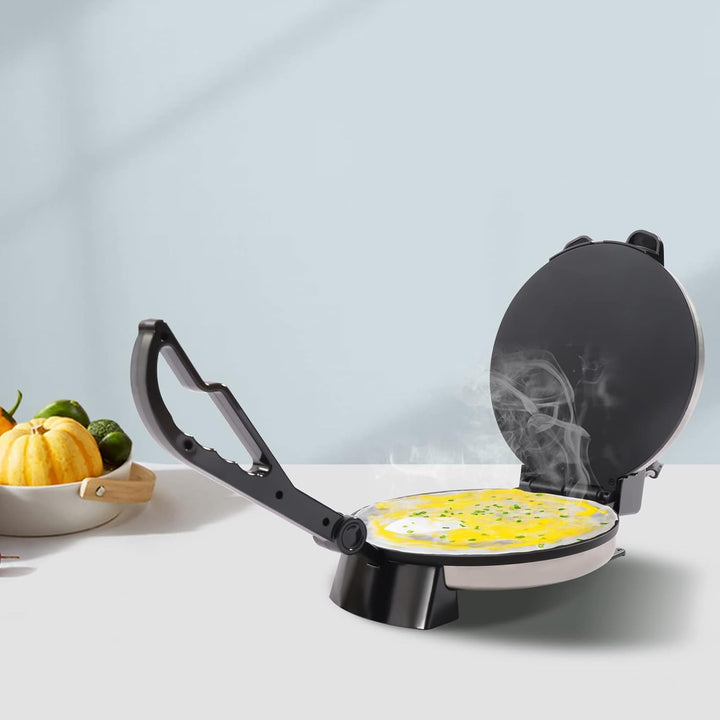 Roti Maker,1800W Elektrische Edelstahl Doppelseitige Heizung Tortilla Make,MAX Temperatur 200 °C ，An