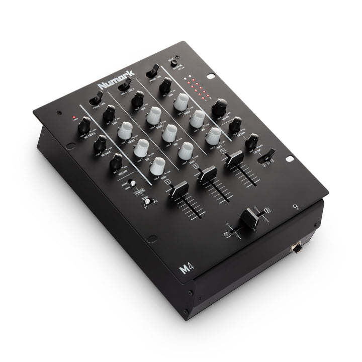 Numark M4 - 3-Kanal Scratch DJ Mixer, Rack-montierbar mit 3-Band EQ, Mikrofoneingang und austauschba