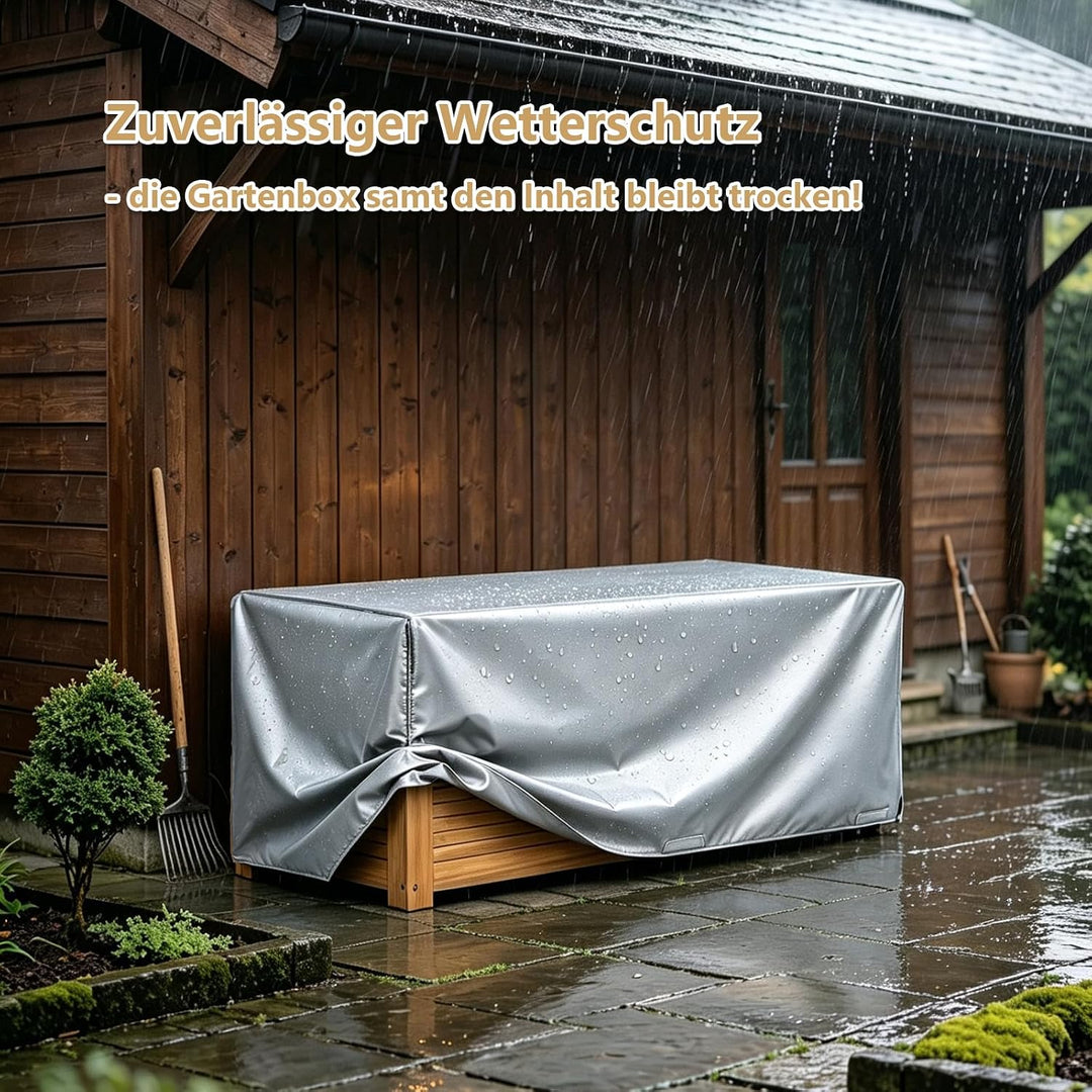 GIANTEX Auflagenbox Kissenbox Akazien Holz 182L, Gartenbox Aufbewahrungsbox mit Rollen, Kissentruhe