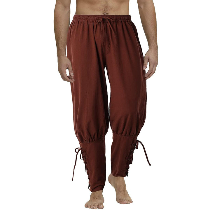 COSDREAMER Herren Mittelalterhose Wikinger Piraten Kostümhose Braun XXL XXL Braun, XXL Braun