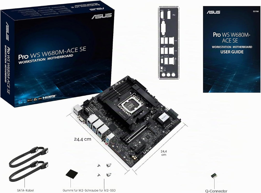 ASUS Pro WS W680M-ACE SE Intel LGA 1700 mATX BMC AST2600 Workstation Motherboard, PCIe 5.0x16, DDR5,