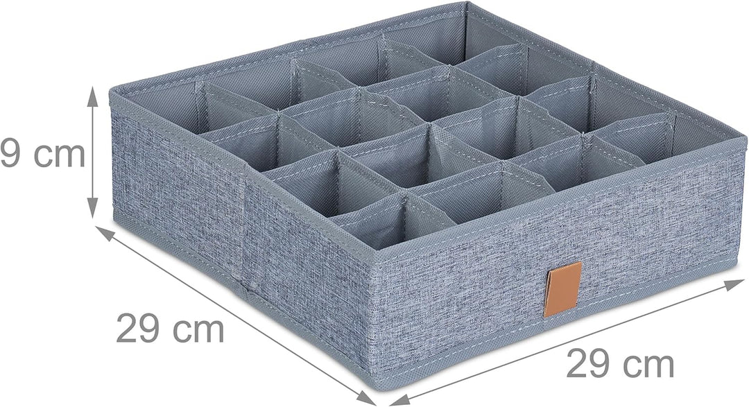 Relaxdays Unterwäsche Organizer, 4er Set, Aufbewahrungsbox für Socken & Unterwäsche, Kleiderschrank