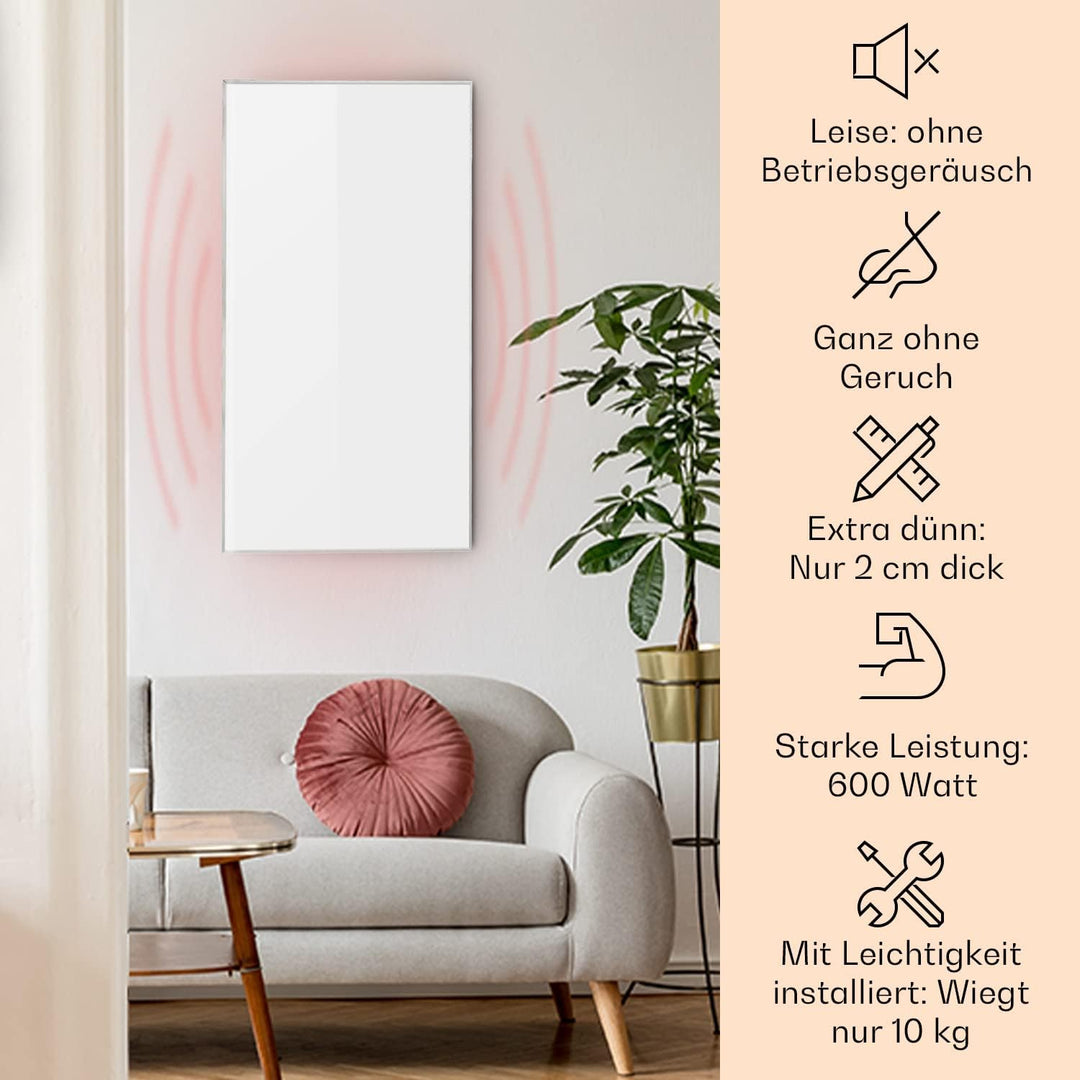 Klarstein Air Infrarotheizung, Infrarot Heizung mit Fernbedienung, Erkennung Offener Fenster, Infrar