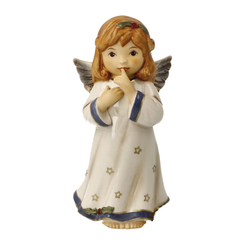 Goebel Weihnachtsdekoration Engelsfigur aus Porzellan hergestellt, Masse: 11 cm x 5.5 cm x 5 cm, 41-