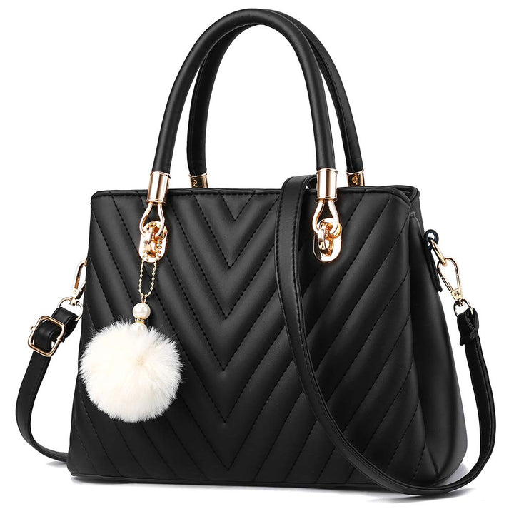 Womens Fashion Leather Handbags Quilted Purses Top-handle Totes Satchel Bag for Ladies Shoulder Bag