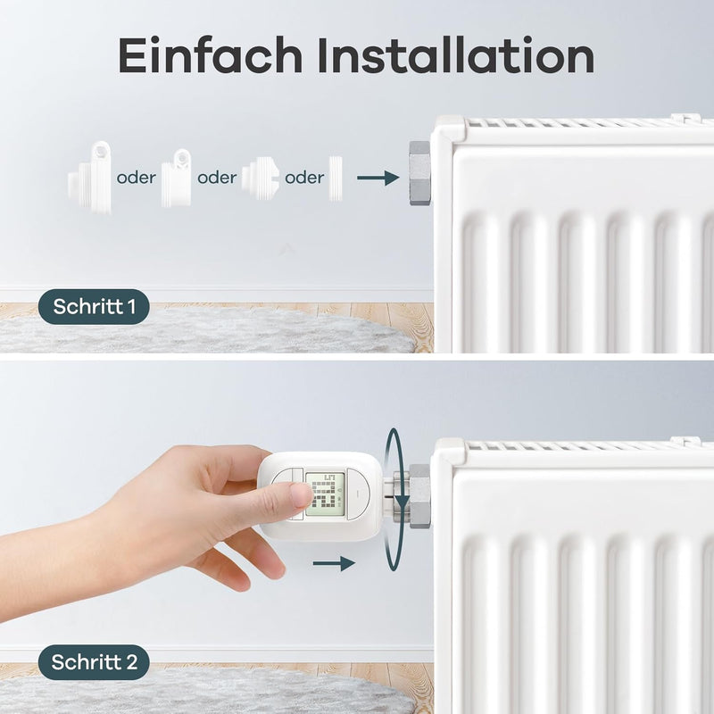 Linkind Smart Heizungsthermostat Starter Kit, WiFi Heizkörperthermostat mit Hub, App programmierbar