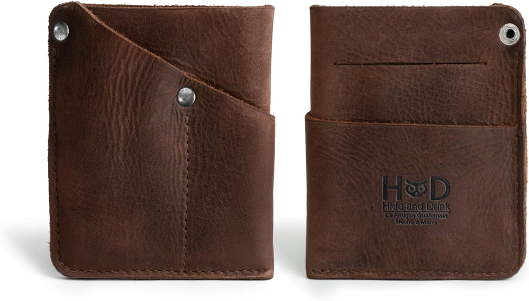 Hide & Drink, Fronttasche Geldbörse Handgefertigt aus Vollnarbenleder - Multitool-Tasche, Kartenhalt