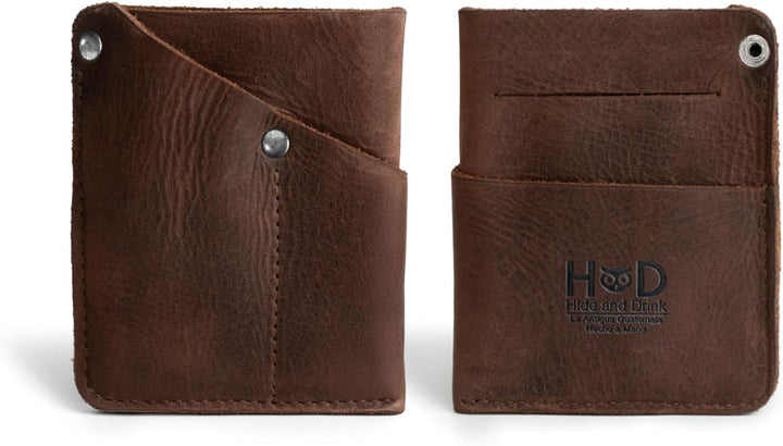 Hide & Drink, Fronttasche Geldbörse Handgefertigt aus Vollnarbenleder - Multitool-Tasche, Kartenhalt