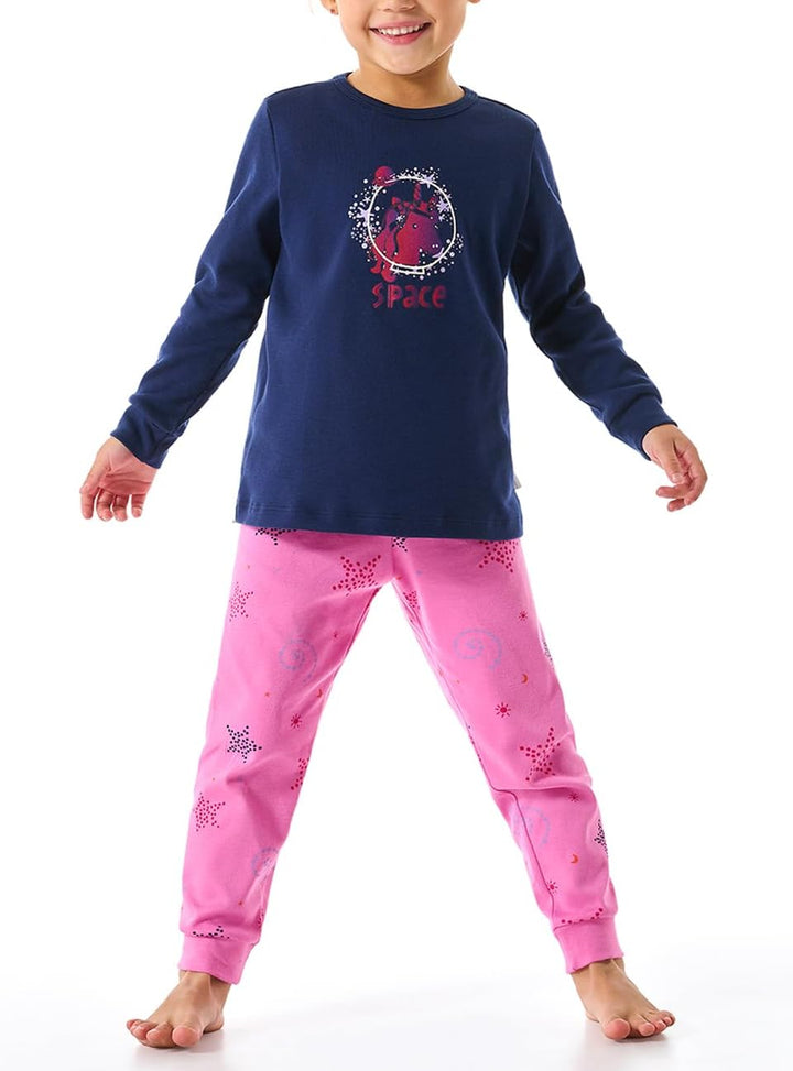 Schiesser Mädchen Schlafanzug Set Pyjama warme Qualitäten Frottee - Fleece - Interlock - Grösse 92 b