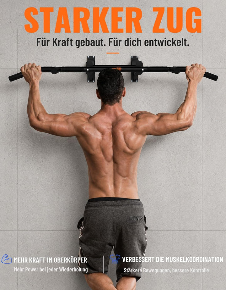 Fitarc Klimmzugstange Wandmontage, Pull Up Bar für Zuhause, robuste Klimmzugstange Wand mit Multi-Gr