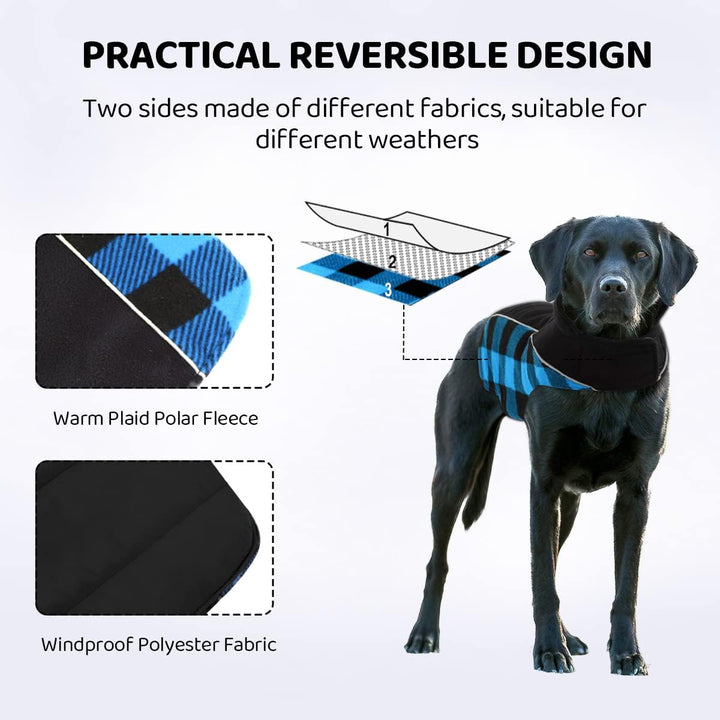 Warme Hundemantel Winter, Hundemantel mit Bauchschutz, Wintermantel für Hunde mit Reflektierend, Wen