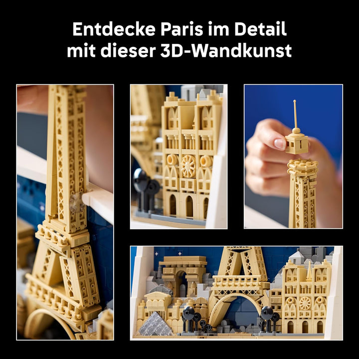 LEGO Architecture Paris – Stadt der Liebe 3D Puzzle - Wanddeko als Bastelset zum Bauen - DIY Set Erw