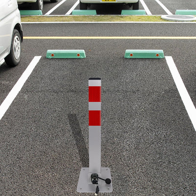 XMTECH 1 Stück Parkplatzsperre Parkpfosten Klappbar mit 3 Schlüssel - Robust und Stabil Absperrpfost