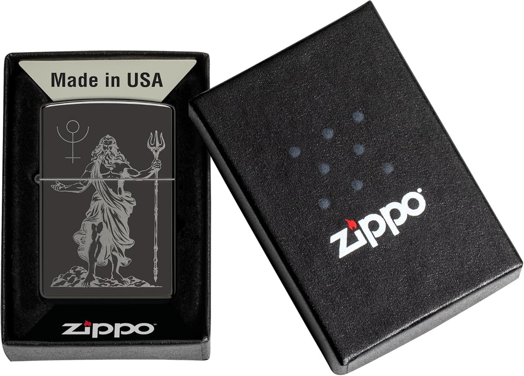 Zippo Sturmfeuerzeug - God Pluto, High Polish Black, Photo Image - Nachfüllbar - Wiederverwendbar -