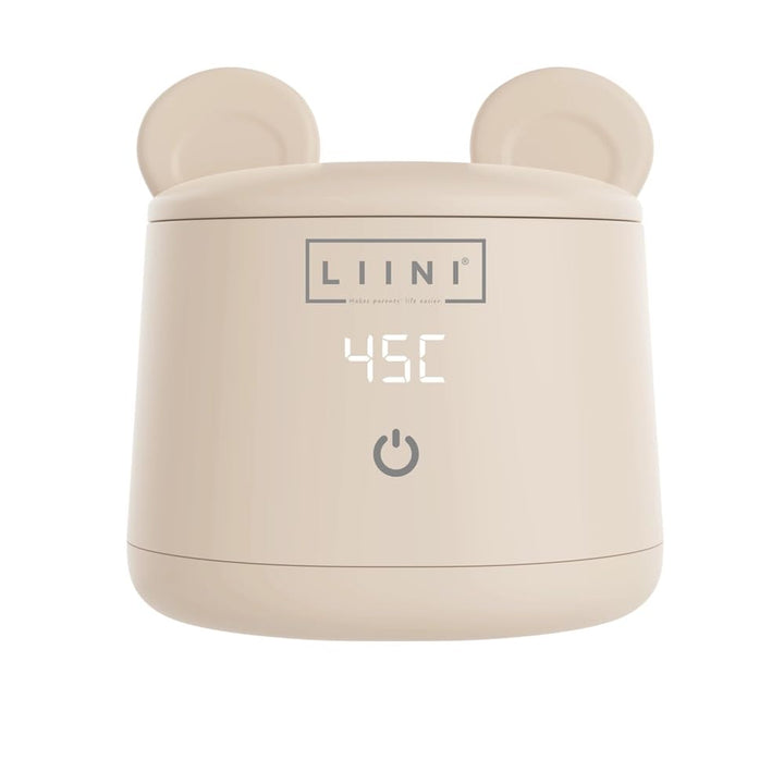 LIINI® BASIC Flaschenwärmer mit Akku, 45W, beige – 4 Stufen 37/40/45/50°C, Akku 9.000 mAh, unterwegs
