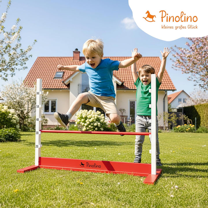 PINOLINO Hindernishürde Hoppe, Weiss/Rot, 1 Stück, Koordinationstraining – Ideal für Steckenpferd-Re