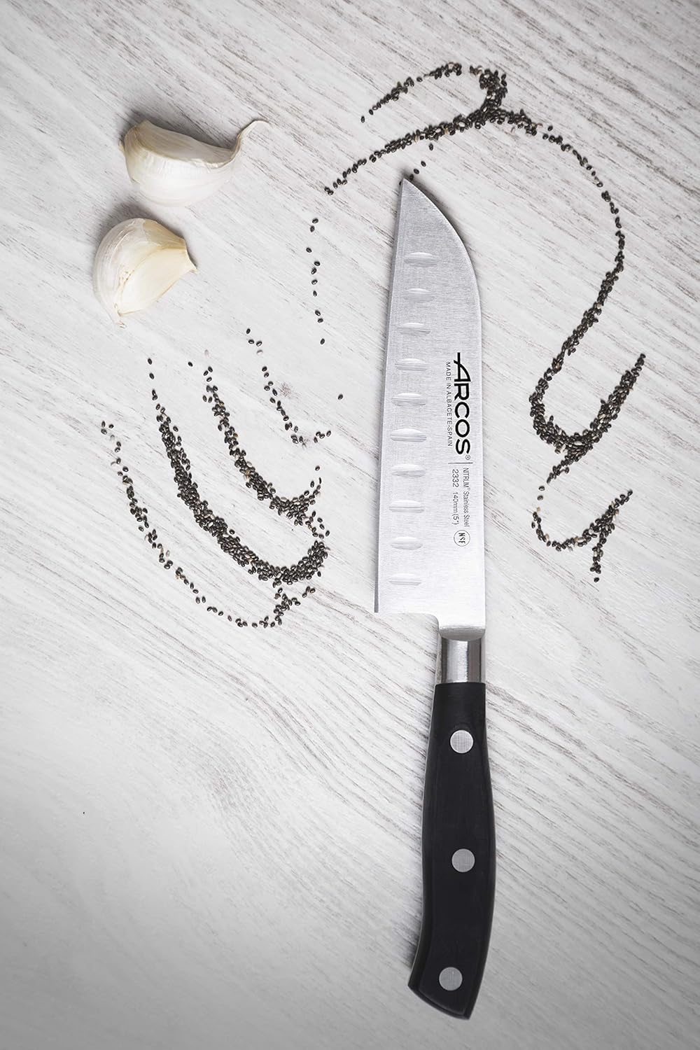 Arcos Küchenmesser-Set: 1 Schälmesser + Santoku + Chefmesser - Set für Köche mit Edelstahlklinge und