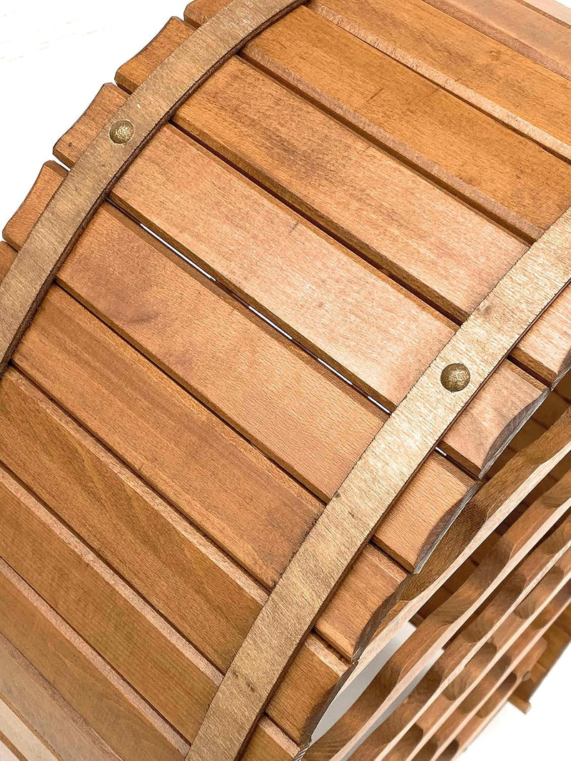 DanDiBo Weinregal Holz Stehend Weinfass 24 Flaschen Braun Flaschenregal Flaschenhalter