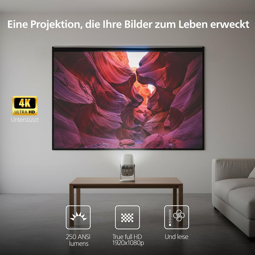 Philips, Neopix 244, Heimkino-Beamer, Full HD 1920 x 1080p, 250 Lumen, LED-Lichtquelle, Spiegelmodus