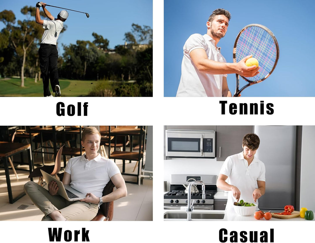 ZENGVEE 3er Pack Poloshirt Herren Sport Atmungsaktives Anti Geruch Schnelltrocknend Casual Outdoor X