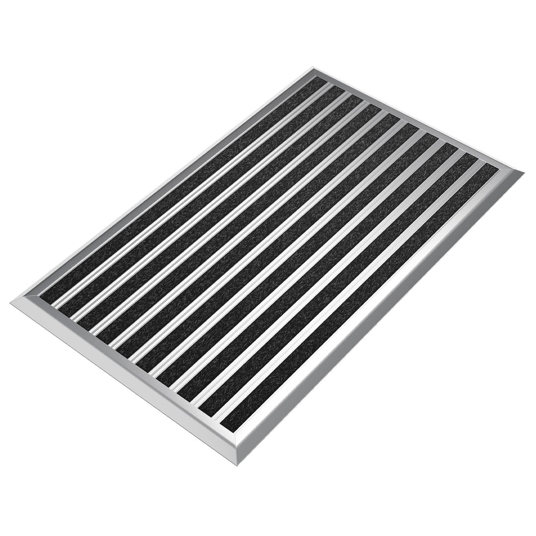 Fussmatte aussen grau 55 x 90 cm, Aluminium Fussmatten, Fussabtreter aussen, Schmutzfang Alu, Schmut