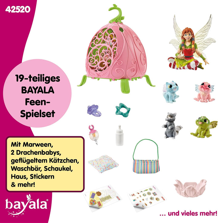 schleich BAYALA 42520 Fee Marweens Tier-Kindergarten Spielset mit Fee und Baby Drache - Erstes Magis