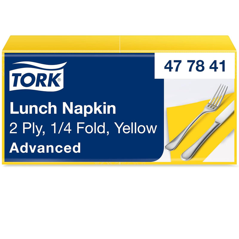 Tork 477841 Lunchservietten Gelb / 2-lagige Servietten für kleine Gerichte oder Snacks / Advanced Qu