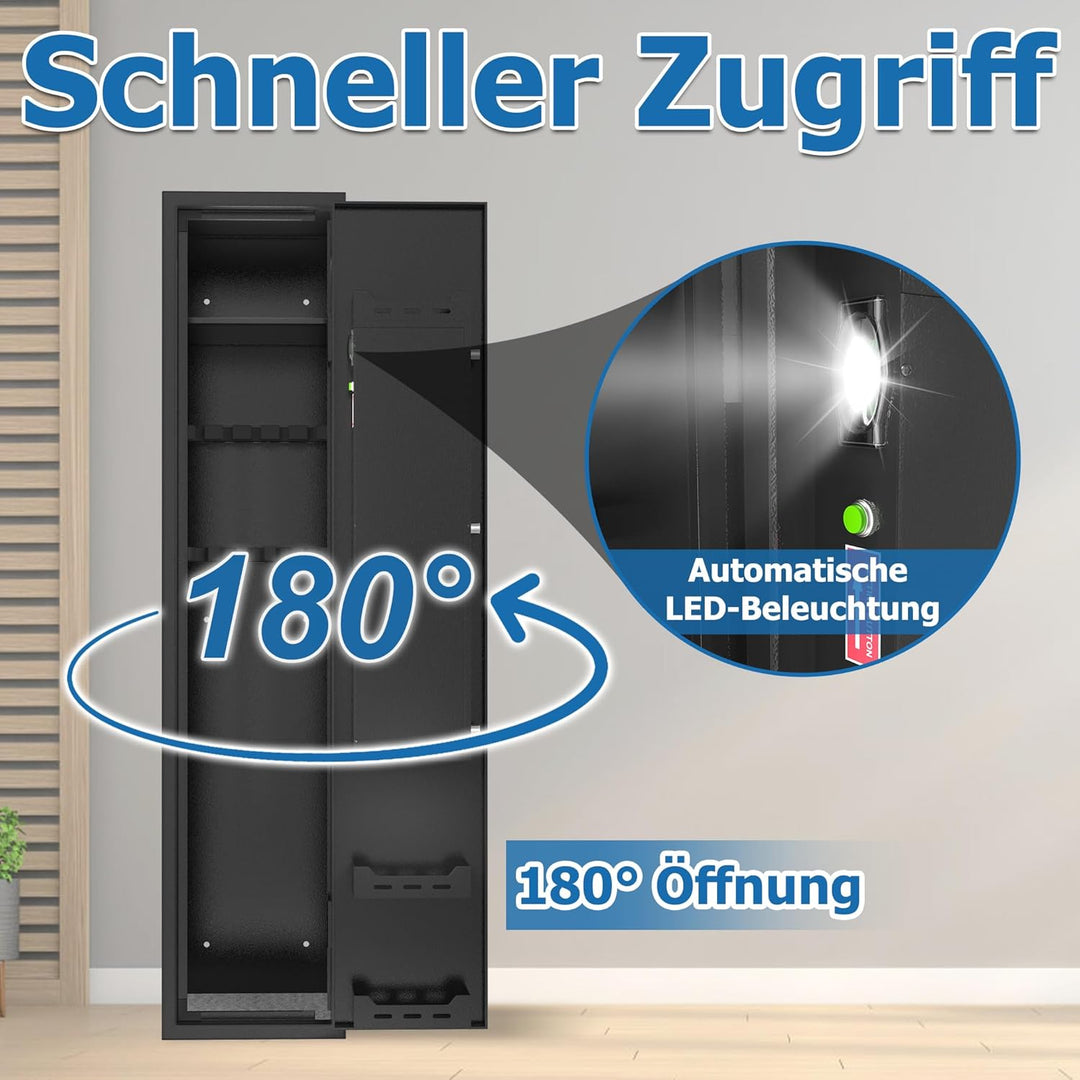 Sicherheitsschrank Tresor Schwarz – Stahlblech Safe mit Fingerabdruck & Smart-Funktion, Verstellbare
