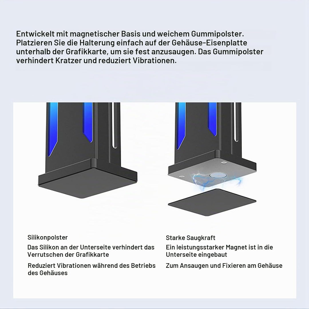 GPU-Unterstützungshalterung, ARGB-Aluminiumlegierung, magnetische Basis, verschiebbar, verstellbare