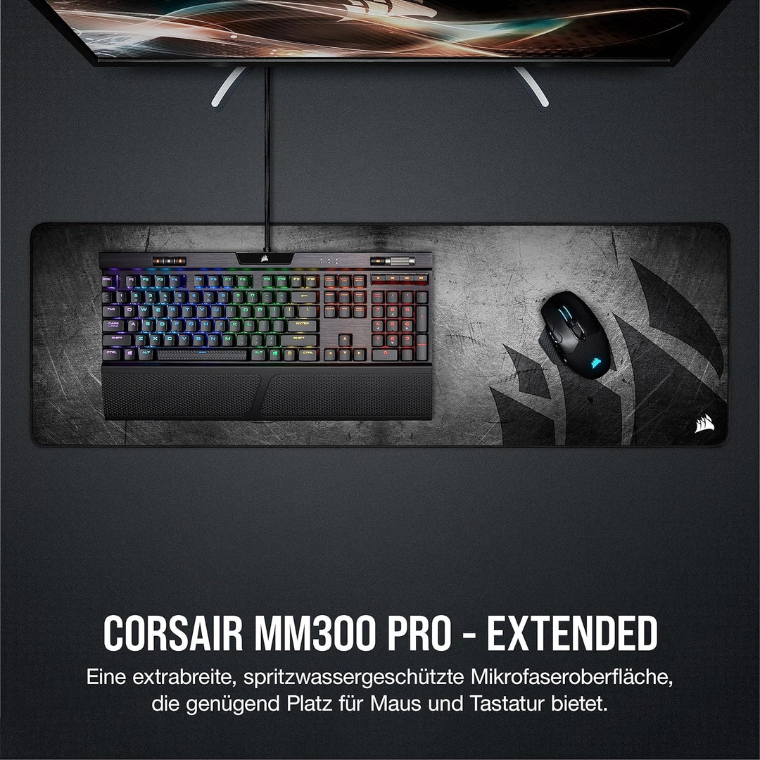 Corsair MM300 PRO Spritzwassergeschütztes Premium-Gaming-Mauspad aus Stoff (Fläche 93 × 30 cm, Mikro