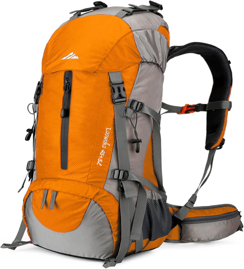 Loowoko Wanderrucksack 50L mit Regenschutz, Camping Rucksack Trekking Tasche für Outdoor, Männer & F