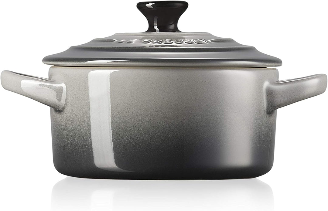 LE CREUSET Mini-Cocotte aus Steinzeug, 200 ml, 10 x 5 cm, Flint, 71901104440100 Schwarz Matt, Schwar