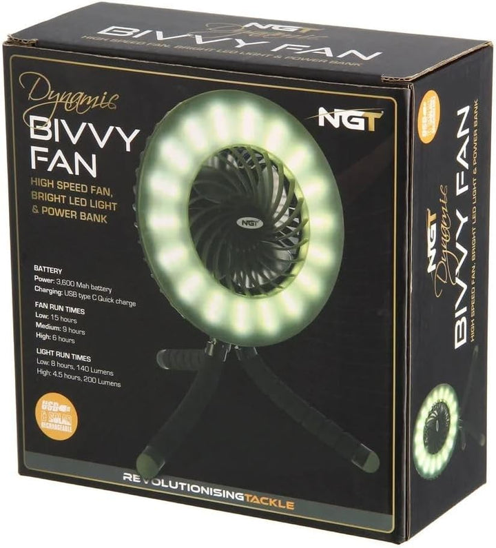 NGT Dynamic Ventilator (Incl. 3600mAh Powerbank & Licht) | Bivvy Zubehör