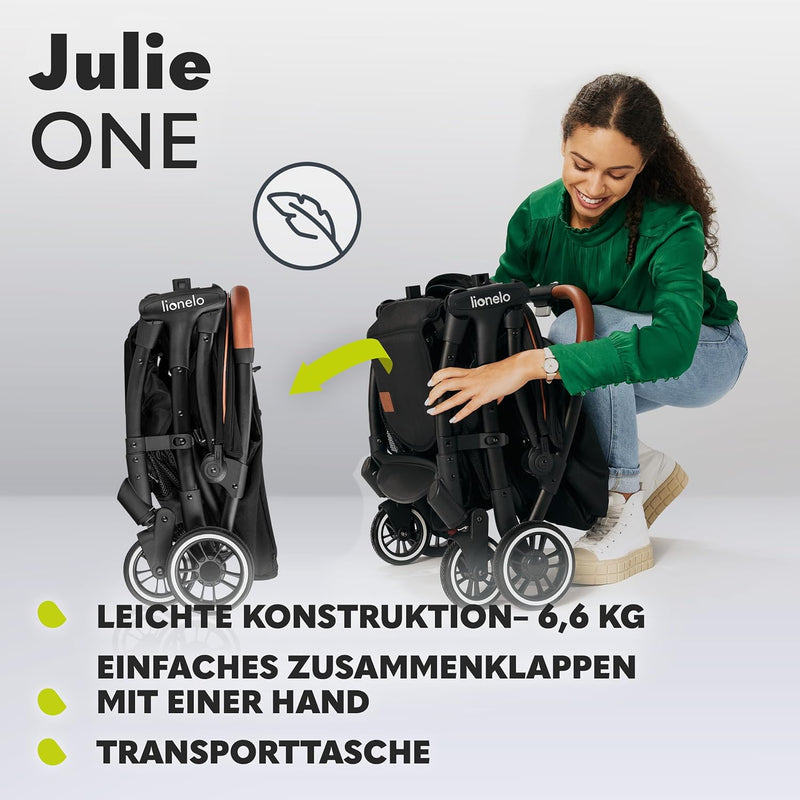 LIONELO Julie One Buggy Kinderwagen bis 22 kg, verstellbare Rückenlehne und Fussstütze, Moskitonetz,