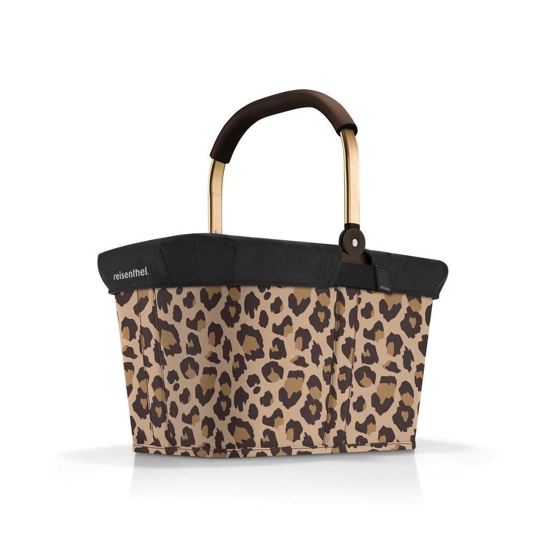 Reisenthel Set carrybag frame leo macchiato mit Cover black Stabiler Einkaufskorb mit praktischer In