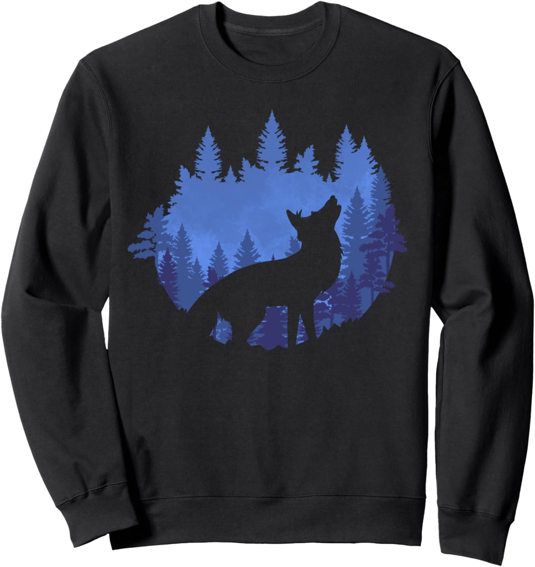 Mondlicht Waldbewohner Wald Tier Natur Tierfreund Fuchs Sweatshirt