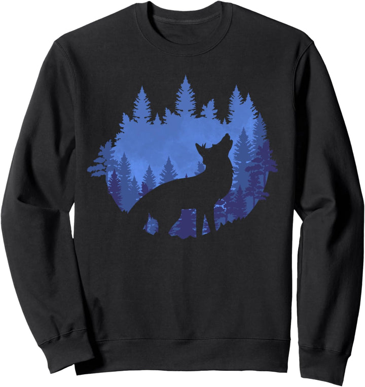 Mondlicht Waldbewohner Wald Tier Natur Tierfreund Fuchs Sweatshirt
