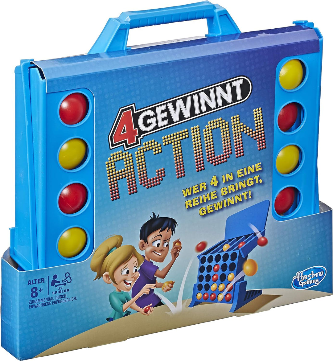 Hasbro E3578100 4 gewinnt Action, temporeiches Kinderspiel, 4 gewinnt Action