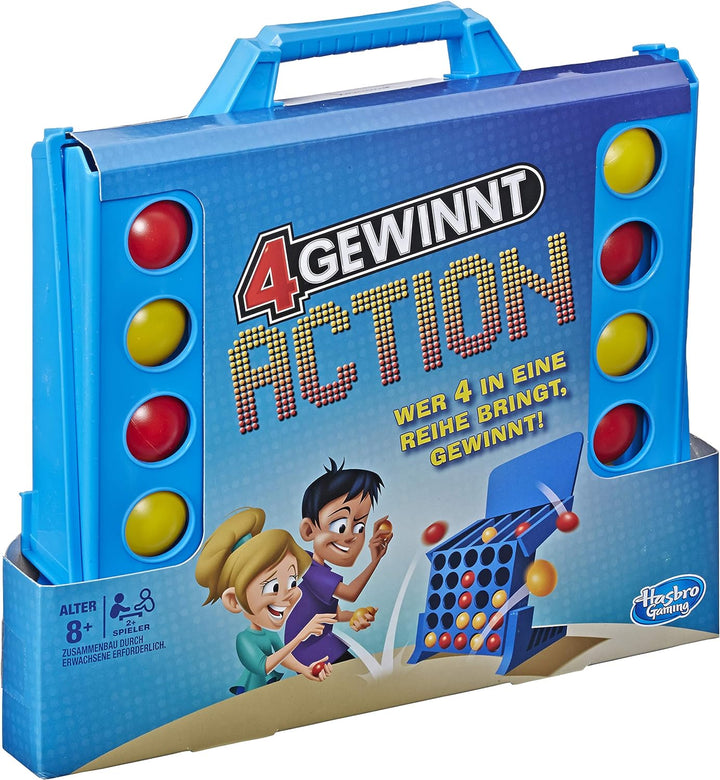 Hasbro E3578100 4 gewinnt Action, temporeiches Kinderspiel, 4 gewinnt Action