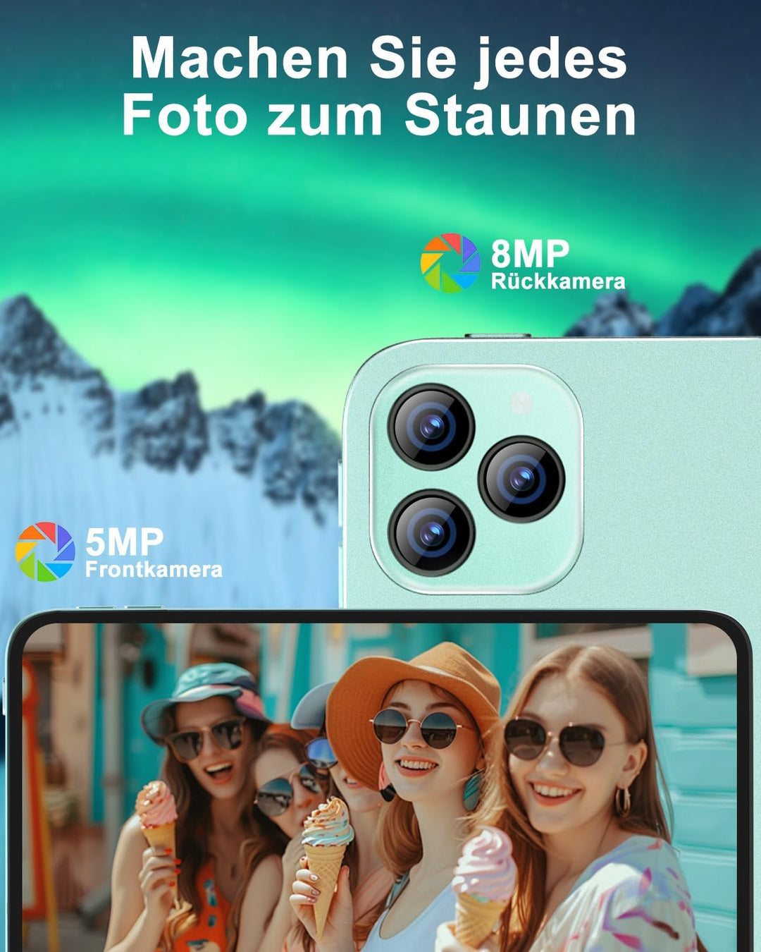 2026 Tablet 10 Zoll, Android 15, Octa-Core, 22 GB RAM + 128 GB ROM (2 TB TF) | WiFi 5G + 2,4G | GPS