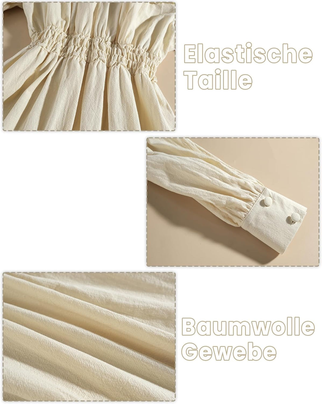 FCCAM Renaissance Kleid Mittelalter Kleidung Damen Vintage Kleider Damen Kleid Langarm Viktorianisch